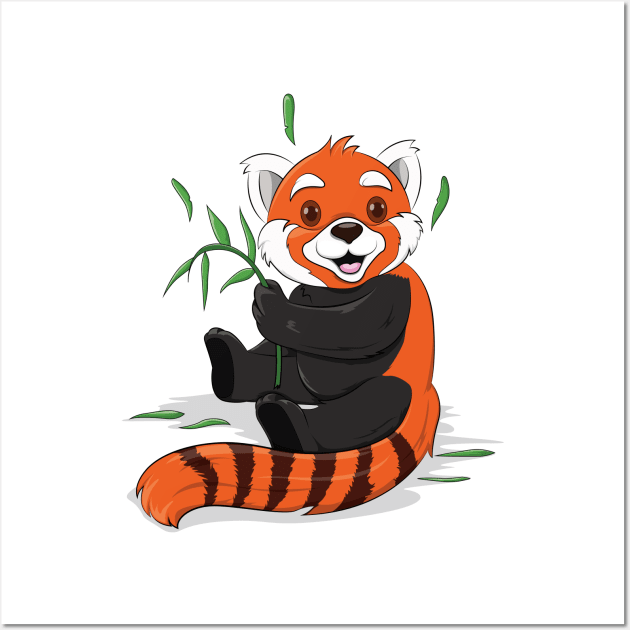 Red Panda cute cartoon Wall Art by sabhu07